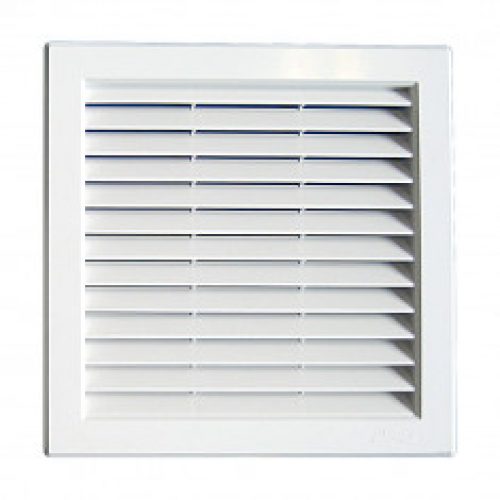 Grille ventilation PVC traditionnelle 217x217mm – A encastrer