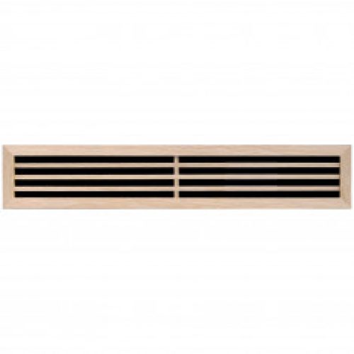 Grille ventilation rectangulaire en bois 80x450mm, trou 68x438mm, à encastrer