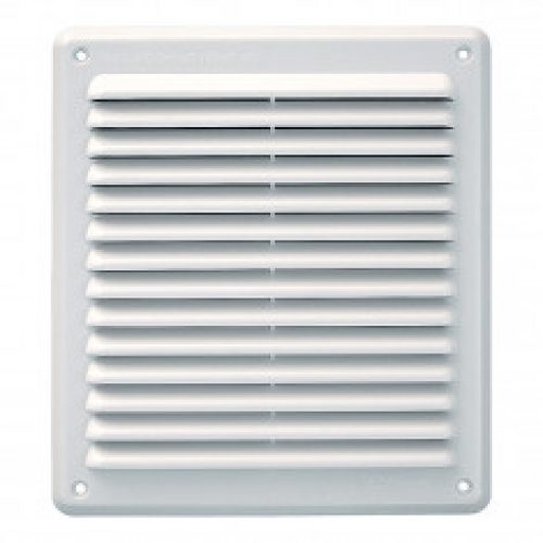 Grille ventilation rectangulaire PVC anti-pluie 204x230mm