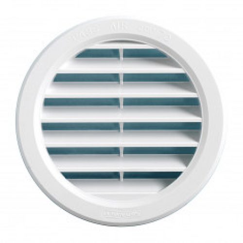 Grille ventilation ronde PVC blanc – A encastrer