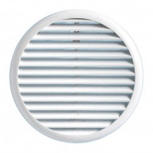 Grille ventilation ronde PVC blanc avec ressorts