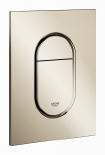 GROHE Arena Cosmopolitan S – Plaque de commande pour WC avec double chasse et marche/arrêt nickel / nickel