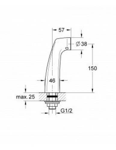 GROHE Colonnette 150mm 33624 sur gorge 12036-000