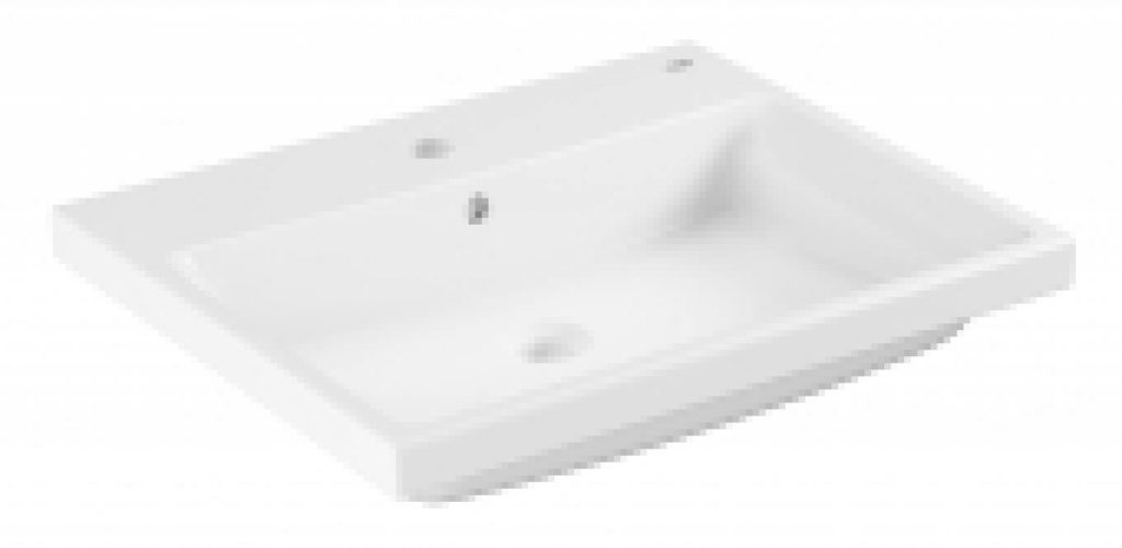 GROHE Cube Céramique – Lavabo à encastrer par le dessus 605×490 blanc avec PureGuard