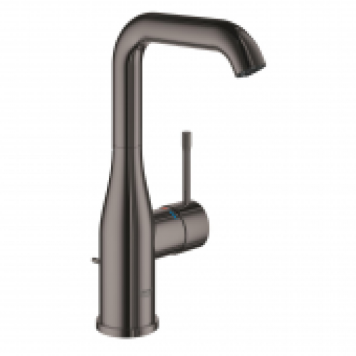 GROHE Essence – Mitigeur monocommande lavabo taille L avec bec orientable et limiteur de débit avec garniture de vidage har…