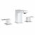 GROHE Eurocube – Mitigeur de lavabo 3 trous taille S avec garniture de vidage chrome