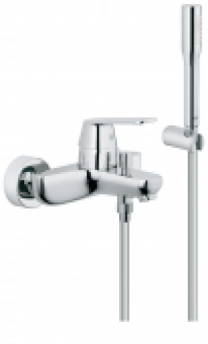 GROHE Eurosmart Cosmopolitan – Mitigeur monocommande de bain avec 2 sorties et ensemble de douche chrome