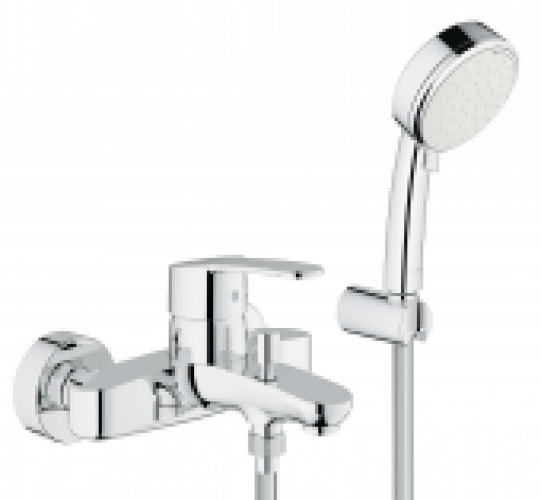 GROHE Eurostyle Cosmopolitan – Mitigeur monocommande de bain avec 2 sorties et ensemble de douche chrome