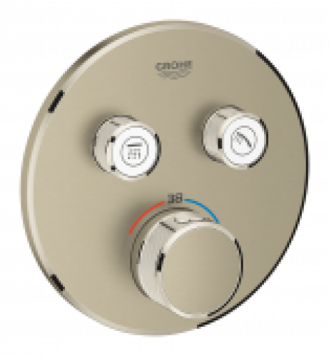 GROHE Grohtherm SmartControl – Façade pour mitigeur thermostatique pour 2 sorties nickel brossé