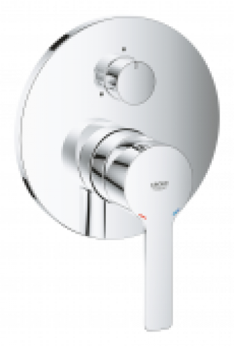 GROHE Lineare – Façade de mitigeur monocommande encastré pour 3 sorties et avec inverseur intégré 3 voies chrome