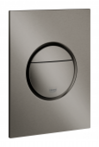 GROHE Nova Cosmopolitan S – Plaque de commande pour WC avec double chasse et marche/arrêt hard graphite brossé / hard grap…