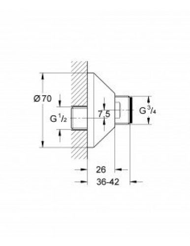 GROHE – raccord S à rosace – 12075000
