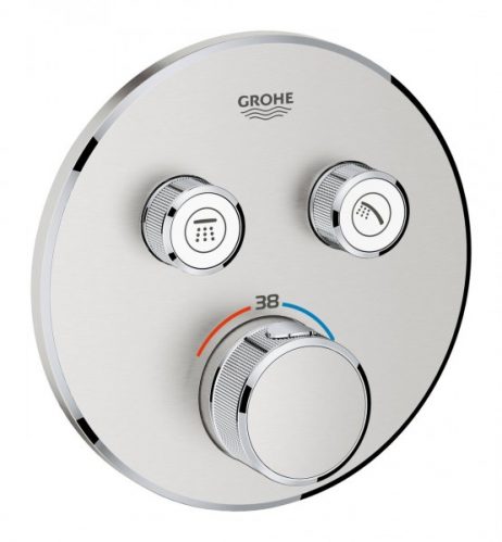 Grohe Thermostatique pour installation encastrée 2 sorties Grohtherm SmartControl Hard Graphite Bros