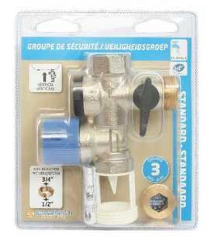 Groupe de sécurité droit inox 3/4(20/27) avec Siphon