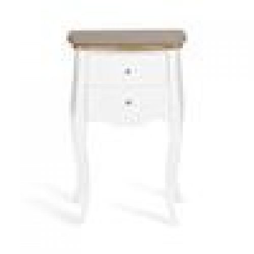 Guéridon GASPARD en acajou, bois / blanc