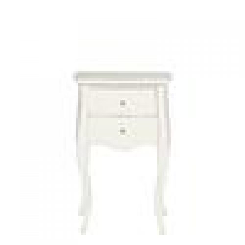 Guéridon GASPARD en acajou, fini blanc vieilli