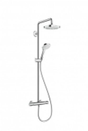 hansgrohe Croma Select E – Système de douche Showerpipe 180 2jet avec mitigeur thermostatique chrome / blanc