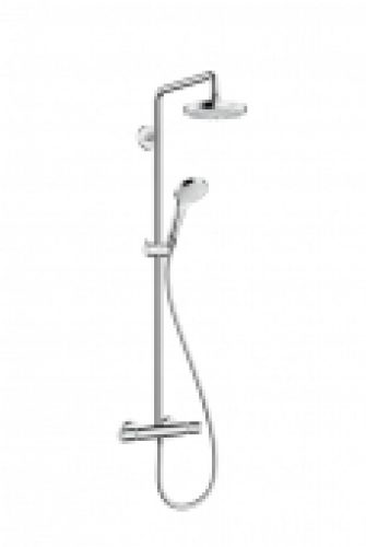 hansgrohe Croma Select S – Système de douche Showerpipe 180 2jet avec mitigeur thermostatique chrome / blanc