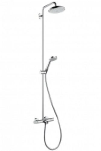 hansgrohe Croma – Système de douche Showerpipe 220 Air 1jet avec thermostatique mitigeur bain / douche chrome