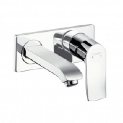 hansgrohe Metris – Mitigeur monocommande lavabo pour montage mural avec projection 165 mm sans garniture de vidage chrome