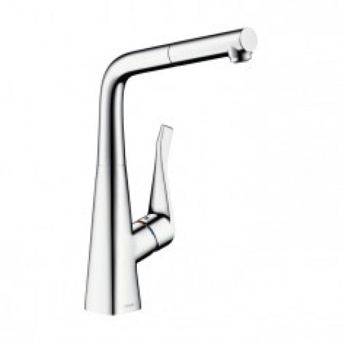 Hansgrohe METRIS Mitigeur évier  bec/douchette extractible Aspect acier 14821800