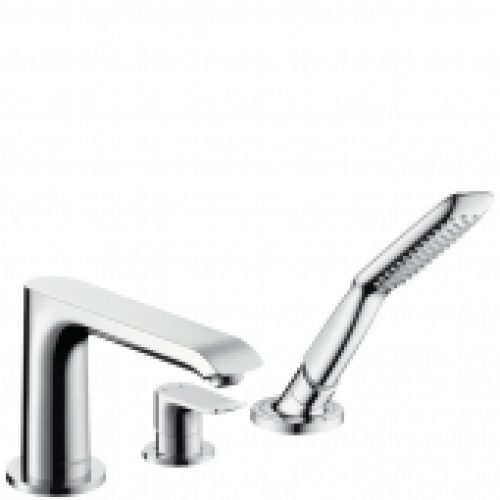 hansgrohe Metris – Robinetterie 3 trous baignoire avec 2 sorties chrome