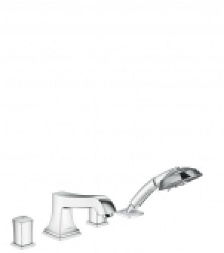 hansgrohe Metropol Classic – Robinetterie 4 trous baignoire avec 2 sorties chrome