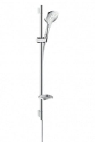 hansgrohe Raindance Select E – Ensemble de douche 120 3jet EcoSmart avec barre de douche 900 mm blanc / chrome