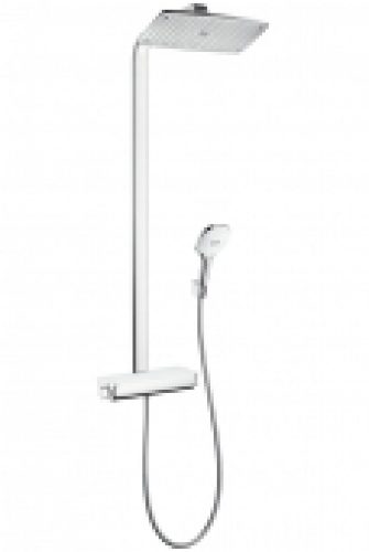 hansgrohe Raindance Select E – Système de douche Showerpipe 360 1jet avec mitigeur thermostatique chrome / blanc