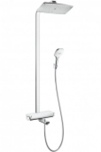 hansgrohe Raindance Select E – Système de douche Showerpipe 360 1jet avec thermostatique mitigeur bain / douche chrome / blanc