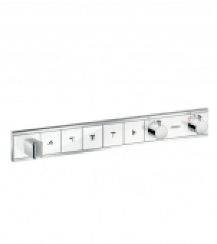hansgrohe RainSelect – Façade pour mitigeur thermostatique douche pour 5 sorties chrome / blanc