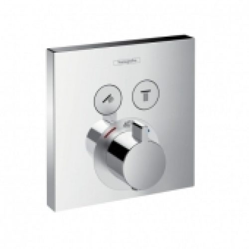 hansgrohe ShowerSelect – Façade pour mitigeur thermostatique pour 2 sorties avec bouton SELECT chrome