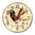 Horloge murale de style rustique à motif coq en bois