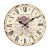 Horloge murale de style rustique à motif floral en bois beige