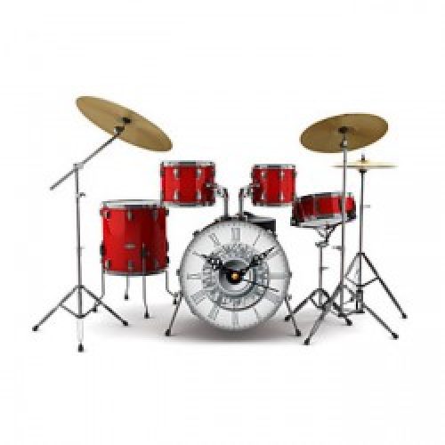 Horloge murale moderne à conception créative en forme de batterie de musique