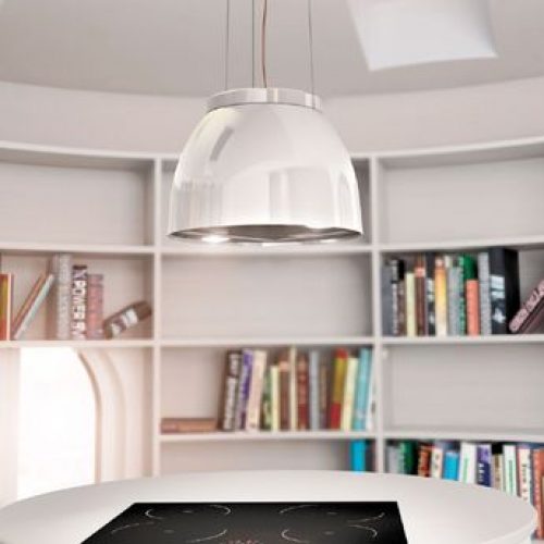 Hotte cuisine Airforce suspendue blanc LUNA  45 cm