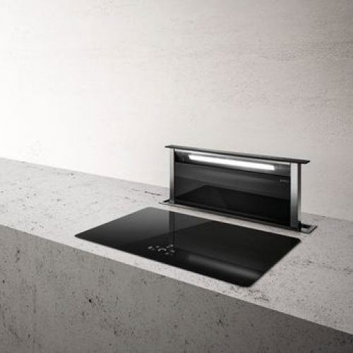 Hotte cuisine Elica escamotable ADAGIO inox et verre noir 90 cm recyclage