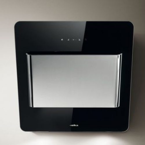 Hotte cuisine Elica murale BELT verre noir et inox 55 cm