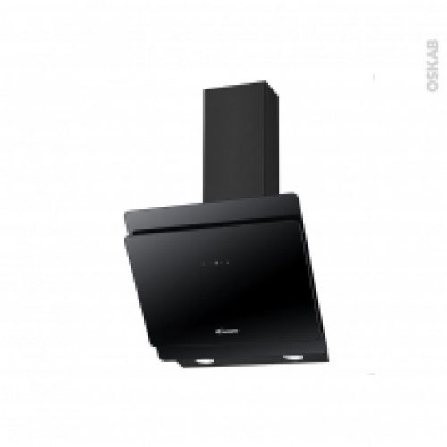 Hotte De Cuisine Aspirante Inclinee 60Cm Verre Noir Candy Cvma60N
