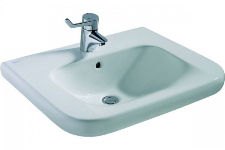 Ideal Standard Contour 21 Lavabo PMR 650 mm (avec trou de robinetterie / avec trop plein) (V2168)
