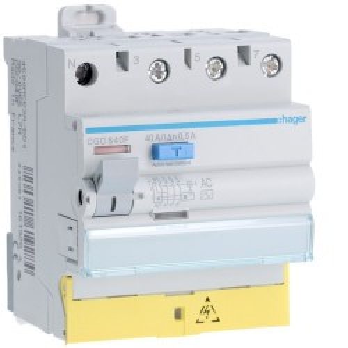 Inter dif 3P+N 40A 500mA AC BD – INTER. DIFF. TETRA.  HAGER CGC840F
