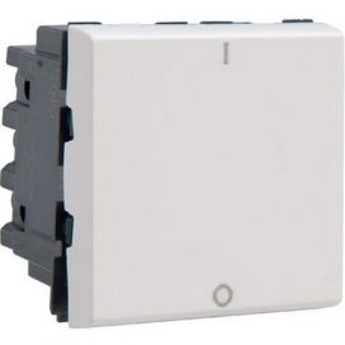 Interrupteur bipolaire 2 modules 20AX-250V Mosaic Legrand 077050
