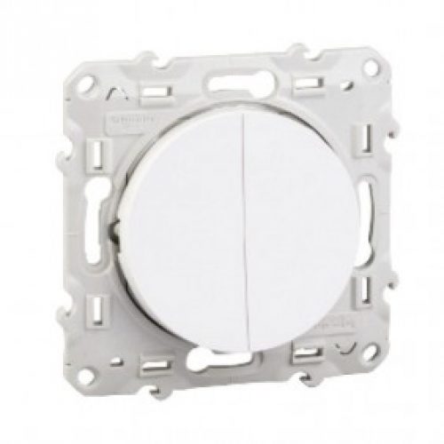 Interrupteur et poussoir – commande d&rsquo;éclairage – blanc – Odace