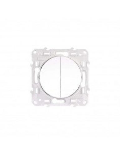 Interrupteur poussoir double va-et-vient Blanc SCHNEIDER Odace à…