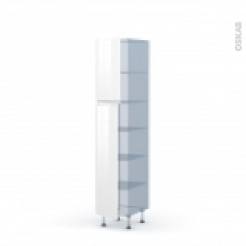 Ipoma Blanc Brillant Kit Renovation 18 Armoire Etagere N1926 2 Portes L40Xh195Xp60