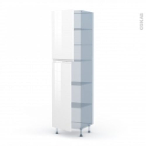 Ipoma Blanc Brillant Kit Renovation 18 Armoire Etagere N2427 2 Portes L60Xh217Xp60