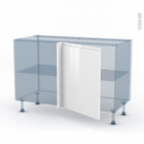 Ipoma Blanc Brillant Kit Renovation 18 Meuble Angle Bas 1 Porte N21 L60 L120Xh70Xp60