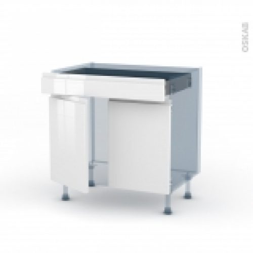 Ipoma Blanc Brillant Kit Renovation 18 Meuble Bas Cuisine 2 Portes 1 Tiroir L80Xh70Xp60