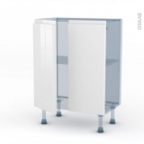 Ipoma Blanc Brillant Kit Renovation 18 Meuble Bas Prof37 2 Portes L60Xh70Xp375