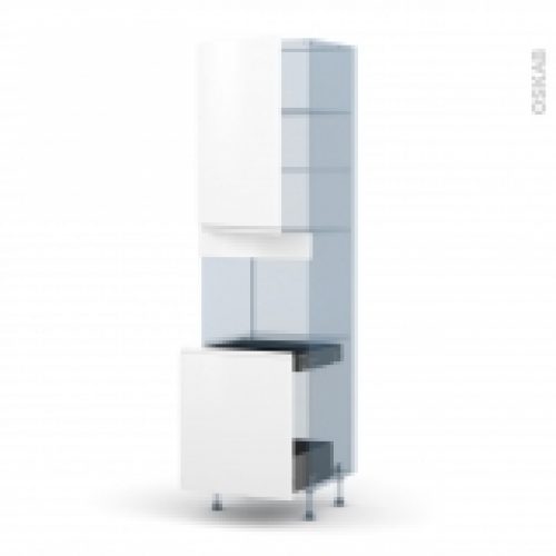 Ipoma Blanc Mat Kit Renovation 18 Colonne Four N2416 1 Porte 1 Porte Coulissante L60Xh217Xp60